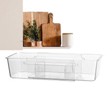 Desk Drawer Organiser Tray Clear Retractable Pull-Out Storage for Bathroom Vanity Closet Slim Style Organiser 12x6 Inches