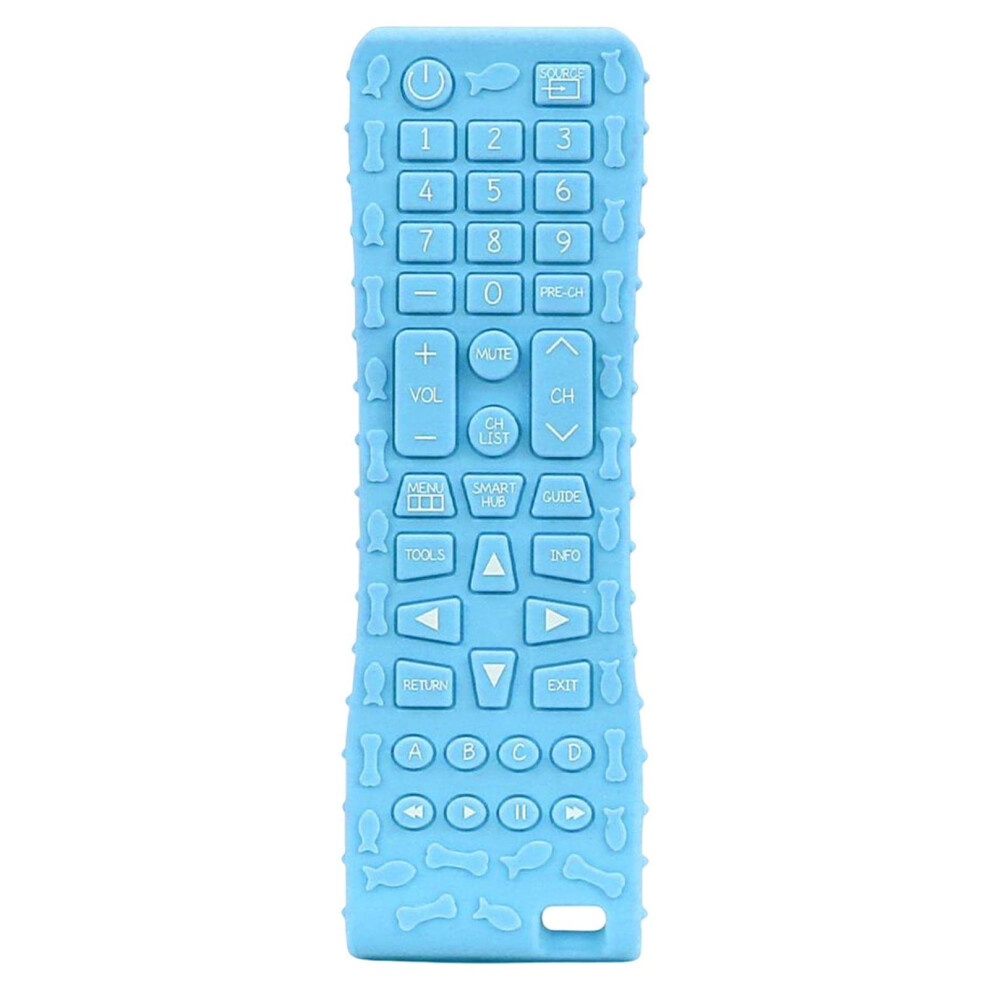 TV Remote Control Teether - Silicone Teething Toy for 6-12 Months Boys and Girls - Safe Sensory Teether for Kids