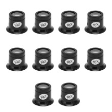 10x Jewelers Loupe Magnifier 10pcs Set for Watchmaker Use, Portable Optical Lens for Jewelry Repair and Inspection