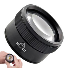 Jeweller's Magnifying Glass 30x Portable 30x40 mm Reading Lens for Maps, Magazines, Jewelers, and Detail Work