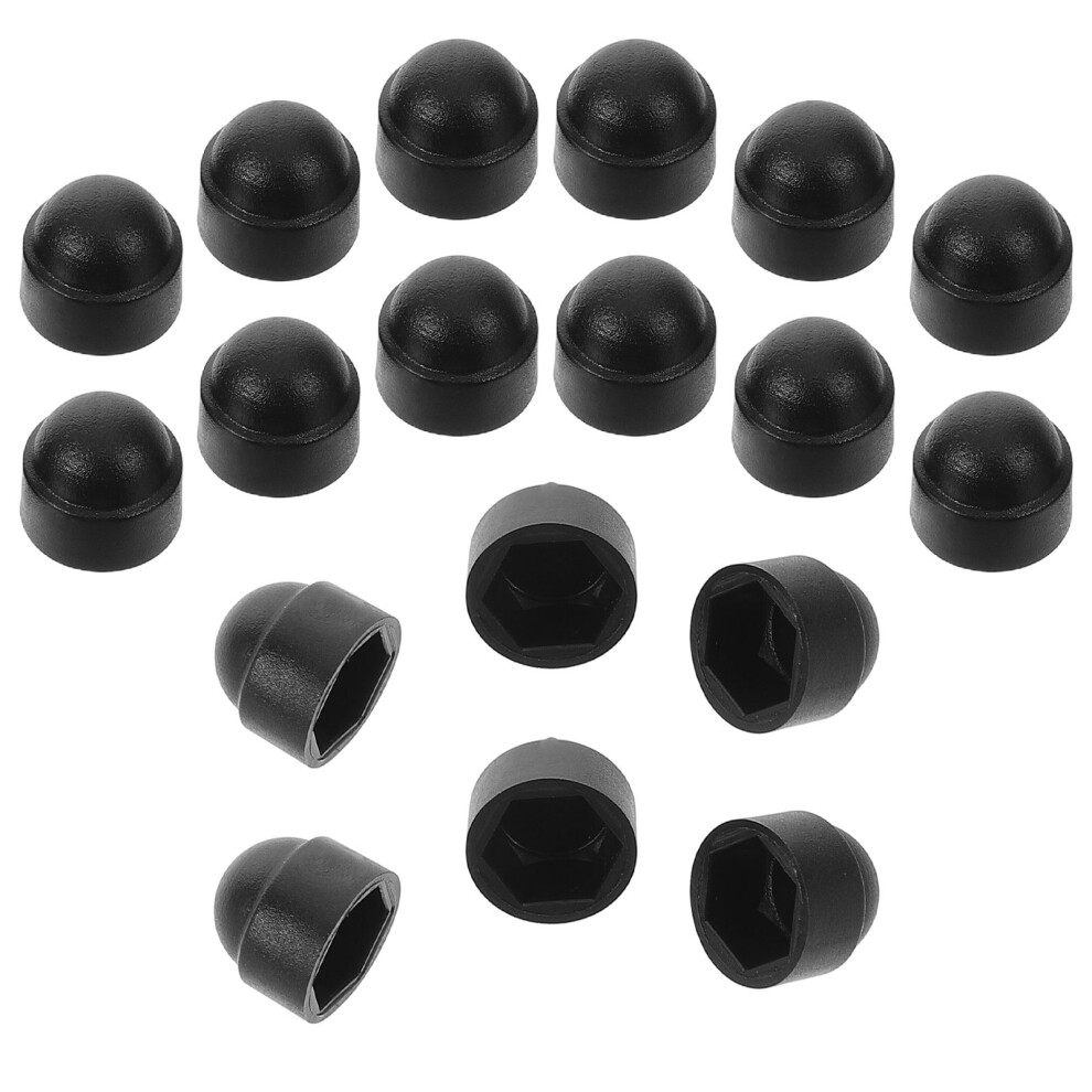 25Pcs Black Plastic Bolt Nut Caps Easy-Install Protective Screw Covers 3111993766075