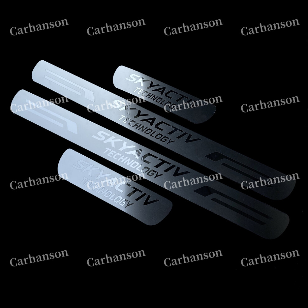 (For Mazda 3) For Mazda Cx30 2 3 6 Cx5 Car Door Sill Scuff Plate Protector Accessories Auto Threshold Kick Sticker Styling Pedal Guard Trim 6910530005151