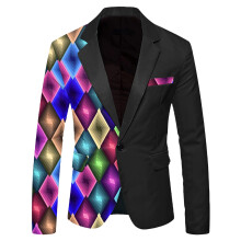 Herren Sakko Slim Fit Blazer Baumwolle Modern Freizeit Hochzeit Smoking 70er Disco Party Anzugsjacke Klassisch Bequem