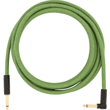 Fender 10' Angled Festival Instrument Cable  Pure Hemp  Green #0990910062-10 Ft