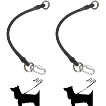Dog Lead Shock Absorber Extensions, Pack of 2 Highly Elastic Pet Leads with Metal Hooks for Small to Large Dogs