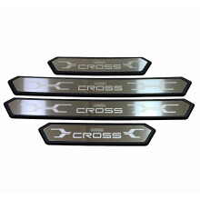 (Silver) Car Accessories For Toyota Yaris Cross 2023 2024 Door Sill Protection Auto Threshold Trim Scuff Plate Pedal Styling Stickers