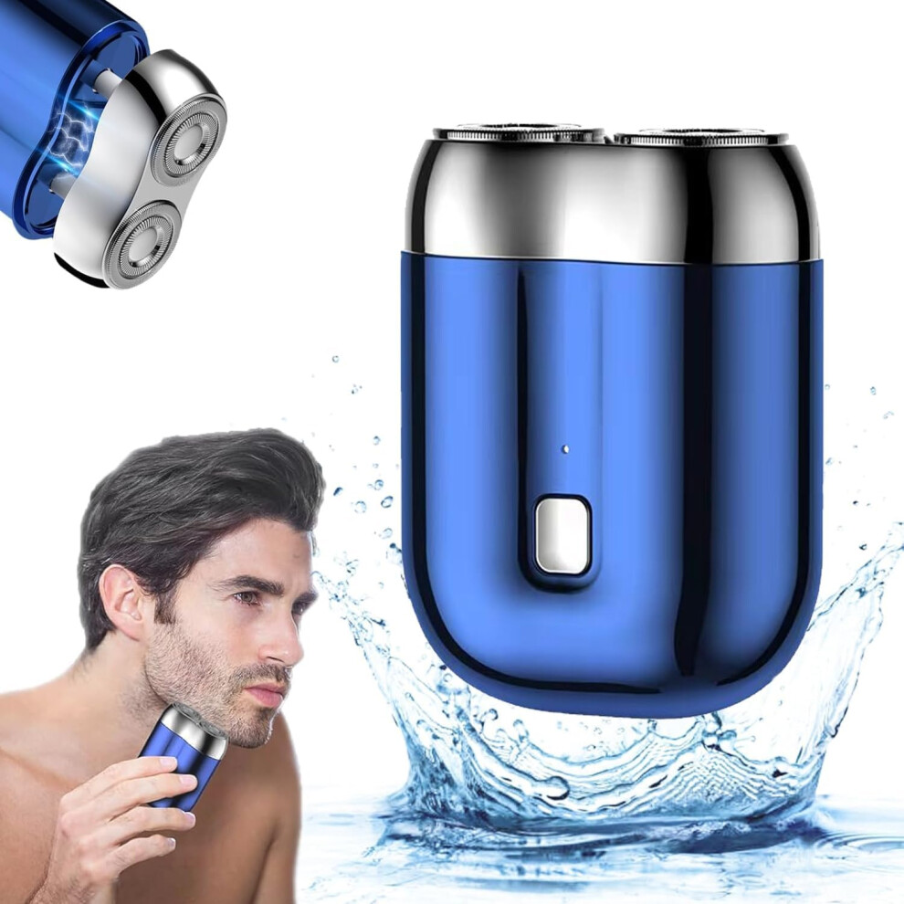 Mini Portable Electric Razor, 2025 New Waterproof Compact Electric Shaver, USB Rechargeable Dual-Head Razor for Travel