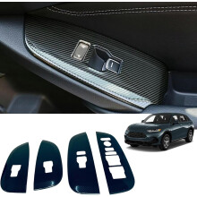 (Carbon Fiber) for Honda HR-V HRV 2023 2024 2025 Car Door Window Glass Lift Button Panel Cover Trim ABS Glass Lift Switch Frame (Carbon Fiber)