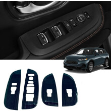 (Black) for Honda HR-V HRV 2023 2024 2025 Car Door Window Glass Lift Button Panel Cover Trim ABS Glass Lift Switch Frame (Carbon Fiber)