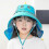 (Blue dinasour) Kid's Sun Hat Wide Brim Upf 2000 Sunshade Hat 2