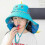(Blue dinasour) Kid's Sun Hat Wide Brim Upf 2000 Sunshade Hat 1