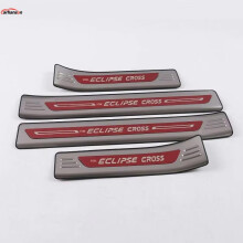 (red) For Mitsubishi Eclipse Cross Car Accessories 2018 2019 2023 Stainless Steel Door Sill Trim Protector Scuff Plate Guard Stickers