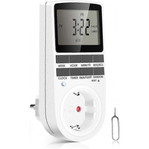 Digital Timer 16a / 3680w Electrical Outlet 16 Configurable Programs Random Anti-theft 24h / 7d