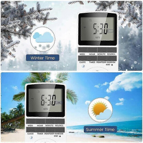 Digital Timer 16a / 3680w Electrical Outlet 16 Configurable Programs Random Anti-theft 24h / 7d 2