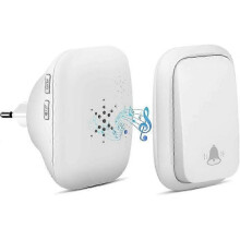 White Wireless Doorbell, Self Powered Doorbell No Battery Required Cordless Door Chime, Waterproof Push Button 150m Range with 38 Chimes, 4 Level Volu