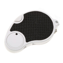 Folding Magnifying Glass Keychain LED Loupe for Reading with PU Leather Case Black Portable Size
