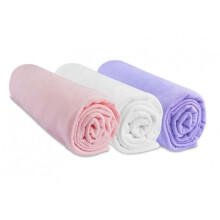 Set of 3 Cotton jersey fitted sheets 60x120 - girl