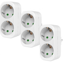 Double Plug for Socket, Pack Of 3 Multiple Sockets Without Cable, 4000 W Portable Wall Plate Sockets, 250 V/16 A Socket Adapter for Office, Home, Trav