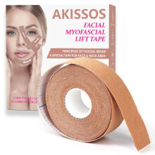 Akissos Facial Miofascial Lift Tape Face Lift Tape Cintos tonificantes faciais Patches antirrugas Adesivos anticongelantes Fita lifting de pesco