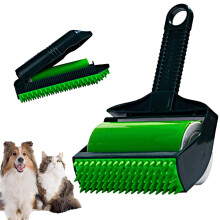 Pet Hair Remover Roller, Reusable Silicone Lint Roller for Pet Hair, Clothes, Car Seats, Green