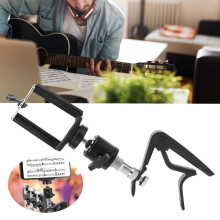 Verstellbarer Handy- und Gitarren-Kapo-Ständer Schwarz Tragbar aus Kunststoff und Metall