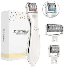 Electric Led Light Therapy Microneedle Derma Roller Skin Care Device-white_Special Gift