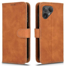 (Brown) Compatible Fairphone 5 Case Wallet Stand Anti-drop Phone Leather Cover_Special Gift