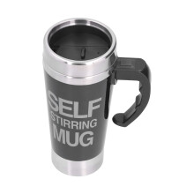 Edelstahl-Tasse mit Selbstrührfunktion 500ml Schwarz, Automatischer Kaffeemixer