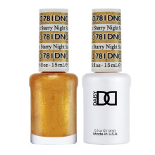 DND Gel Polish Set Gold Collection UV/LED Gel Polish and Air Dry Nail Lacquer Matching Chip-Free Polish Duo 781 Starry Night 0.5 Fl Oz