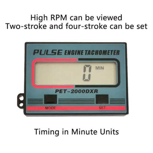 Digital RPM Tachometer & Timer - Engine Pulse Gauge, 1~99999 Minutes, Inductive Designs 1