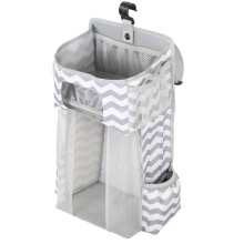 Nappy Organizer: Grey and White Stripes Hanging Diaper Organizer for Nursery, Storage Solution for Baby Essentials