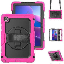 (Pink) Compatible For Lenovo Tab 10.1 (2025) TB-311XU / Tab TB311FU Case PC + Silicone Tablet Cover with PET Anti-Scratch Film and Shoul