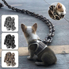 (Large 3 M, Bronze) Simulation Iron Chain for Dog Tractions Multifunctional Thick Rope Leash Harness Dogs Accessories