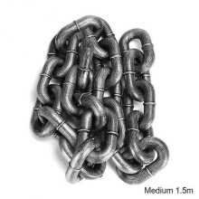 (Medium 1.5 M, Silver) Simulation Iron Chain for Dog Tractions Multifunctional Thick Rope Leash Harness Dogs Accessories