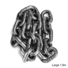 (Large 1.5 M, Silver) Simulation Iron Chain for Dog Tractions Multifunctional Thick Rope Leash Harness Dogs Accessories