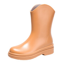 Water Shoes for Men Size 42, Removable Cotton Lining, Brown Outdoor Rubber Rain Boots 39 EU