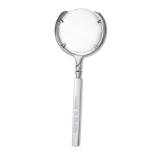 Handheld Magnifying Glass 8x Portable Paper Magnifier with Handle for Reading and Exploration - Silver Observation Tool