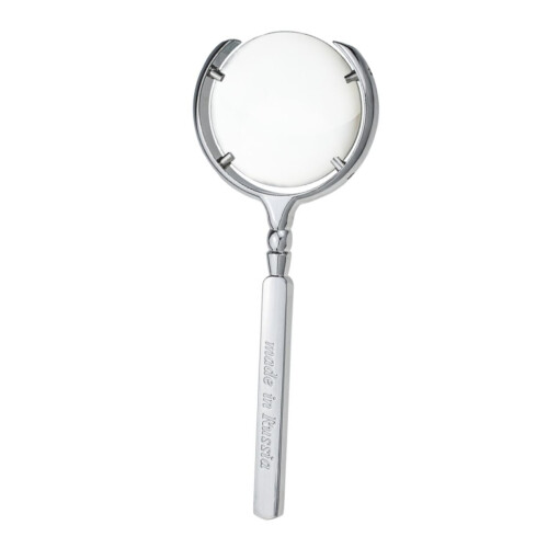 Handheld Magnifying Glass 8x Portable Paper Magnifier with Handle for Reading and Exploration - Silver Observation Tool