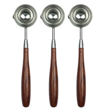 Metal Seal Spoon Set, Waxed, Silver, 3 Pieces, Melting Spoon for Scrapbooking, Wedding Invitations, Long Wood