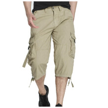 Cargo Trousers Men's Khaki 38 Summer Bermuda Shorts Lightweight Breathable Outdoor Trekking Pants with Multi Pockets