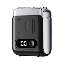 Electric Razor for Men, Compact Size with Digital Display, Travel-Friendly Beard Trimmer in Black for Business Trips