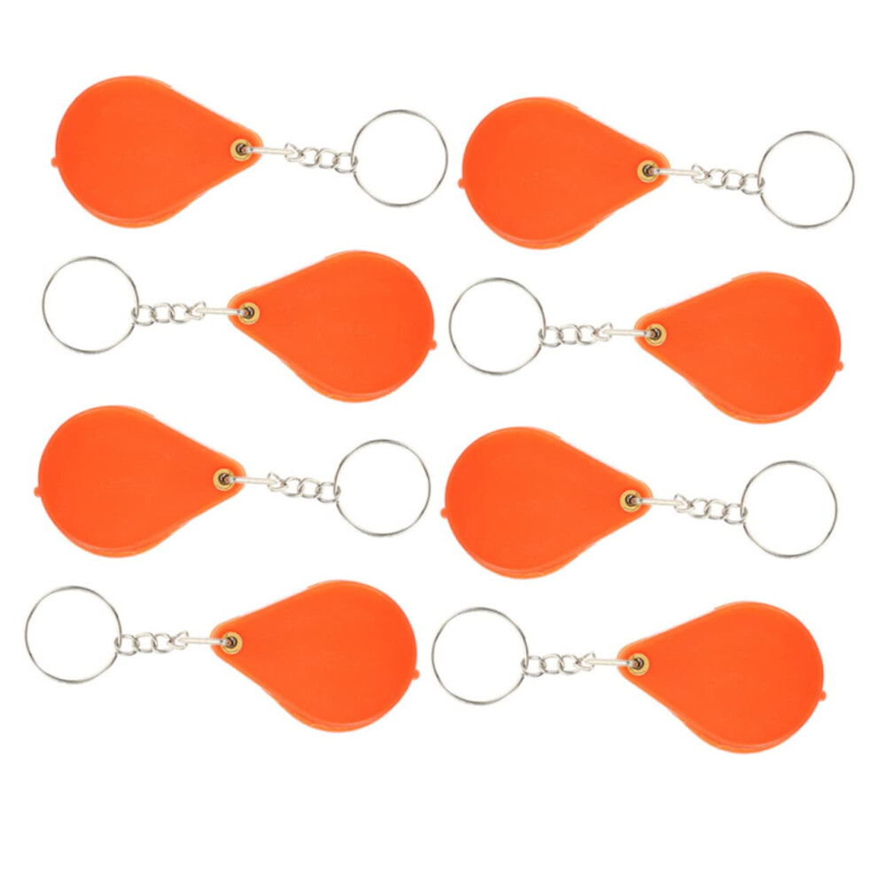 8-Piece Portable Magnifying Glass Keychain Set for Adults, Foldable Jewelry Inspection Lenses, Durable Compact Design