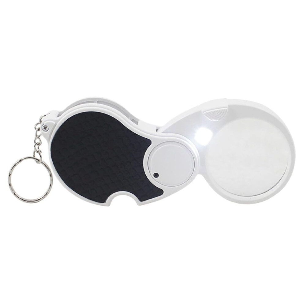 Light Folding Pocket Magnifier With Led Portable Keychain Magnifying Glass For Jewelry Inspection And Detail Reading