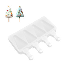 Mehrfach-Gitter-Silikon-Eiscreme-Form 4-fach-Quadrat Wärmebeständiges Küchenwerkzeug