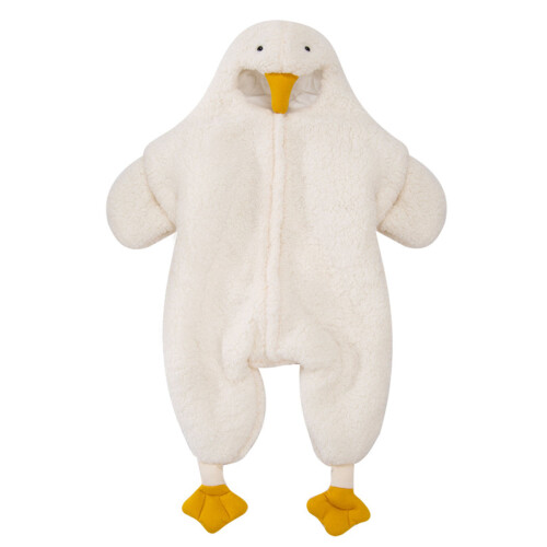 Baby Onesie White Goose Cute Style Warm Practical