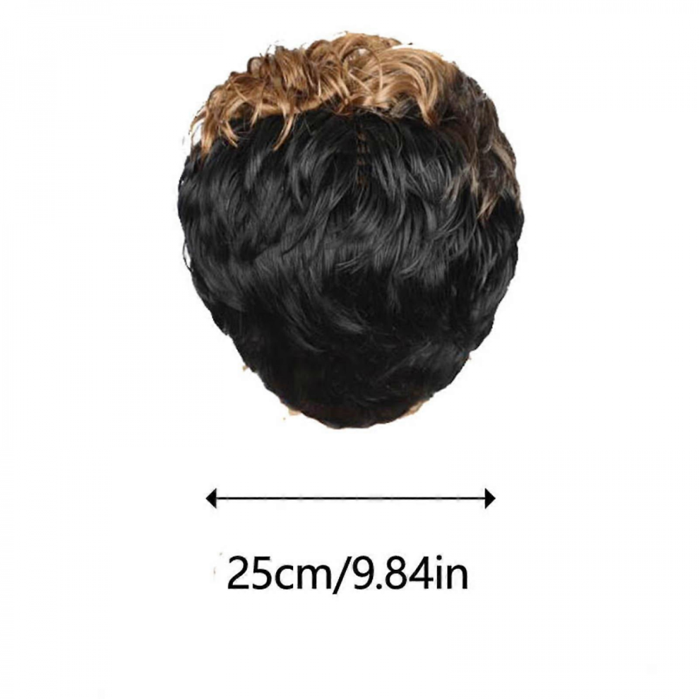 Unisex Short Wig Headgear Color Bleaching And Dyeing Bangs Short Curly Hair Headgear