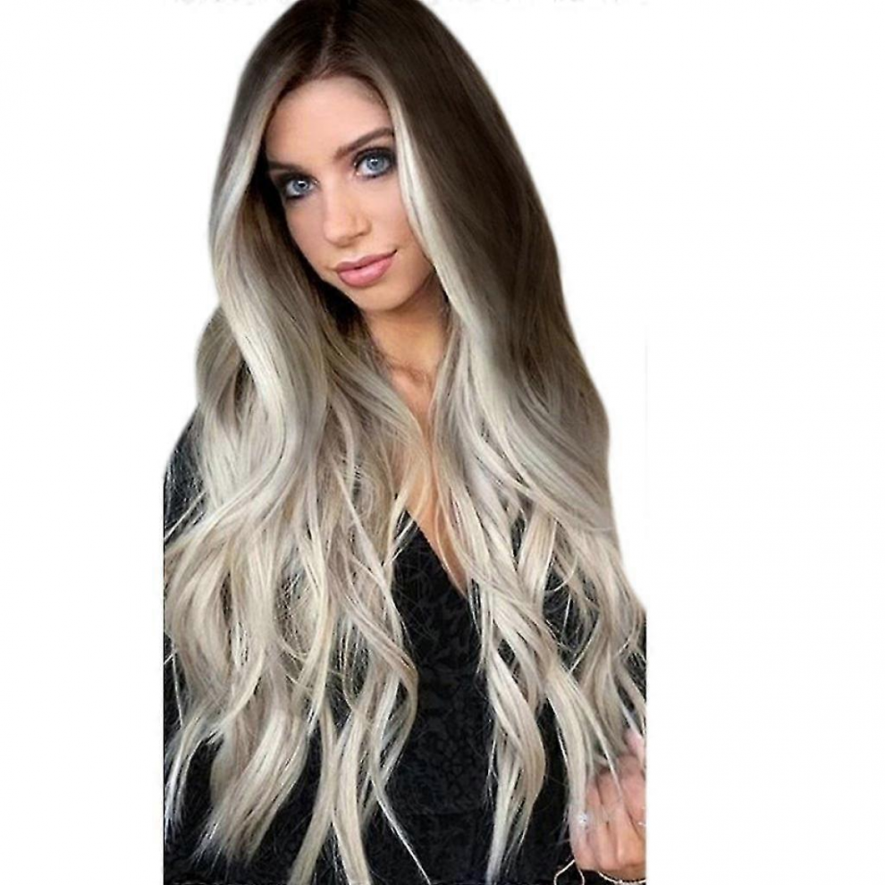 Unisex Grey Fashion Womens Synthetic Wig Long Wavy Full Wigs Party Hair Wigs