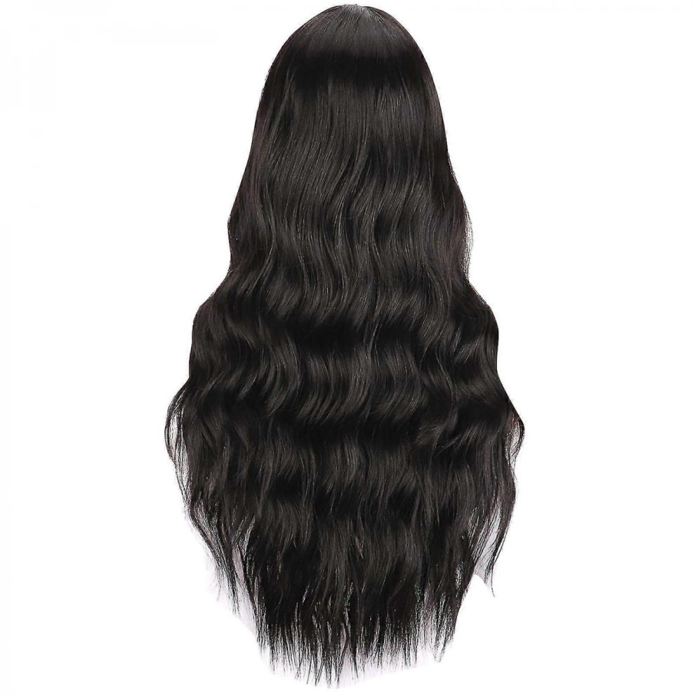 Unisex Black Women's Micro Curl Head Set Wavy Curl Wig Can Be Straightened And Bent