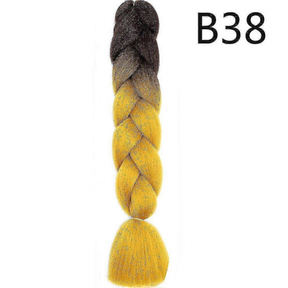 Unisex High Quality Jumbo Braiding Hair Extensions 24" Afro Box Braids Ombre Rainbow