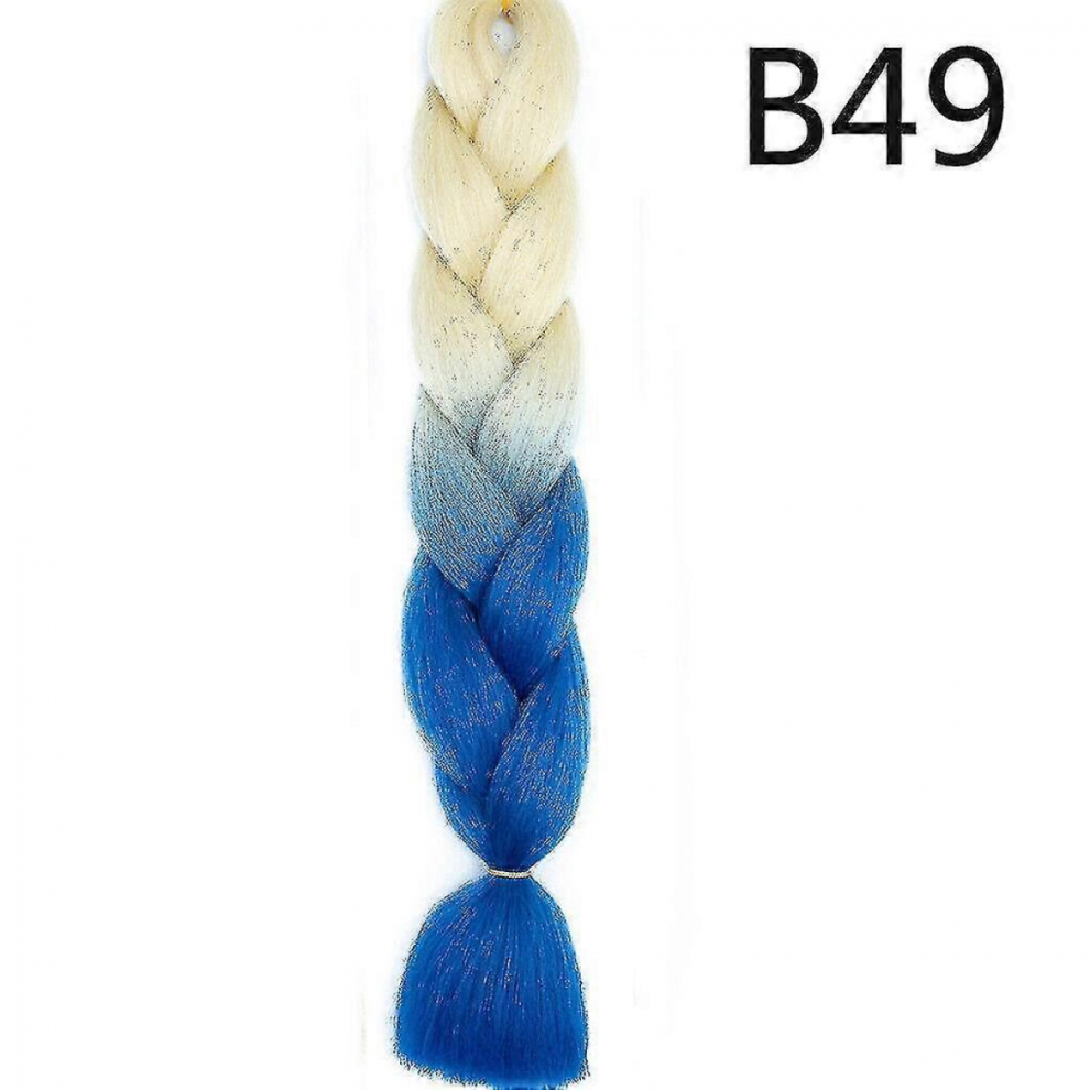 Unisex High Quality Jumbo Braiding Hair Extensions 24" Afro Box Braids Ombre Rainbow